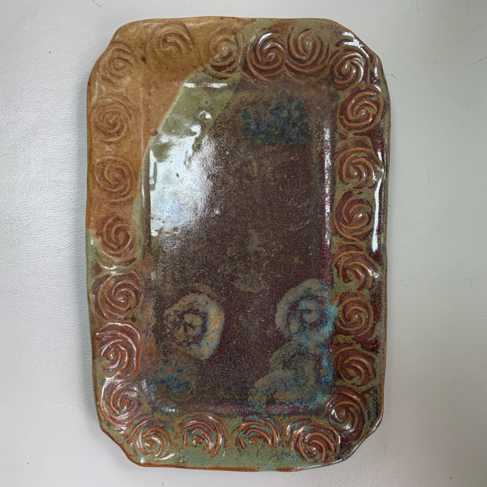 Handmade pottery, serving dish tray by Angela McKay